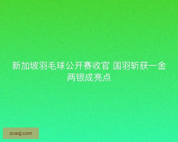 新加坡羽毛球公开赛收官 国羽斩获一金两银成亮点